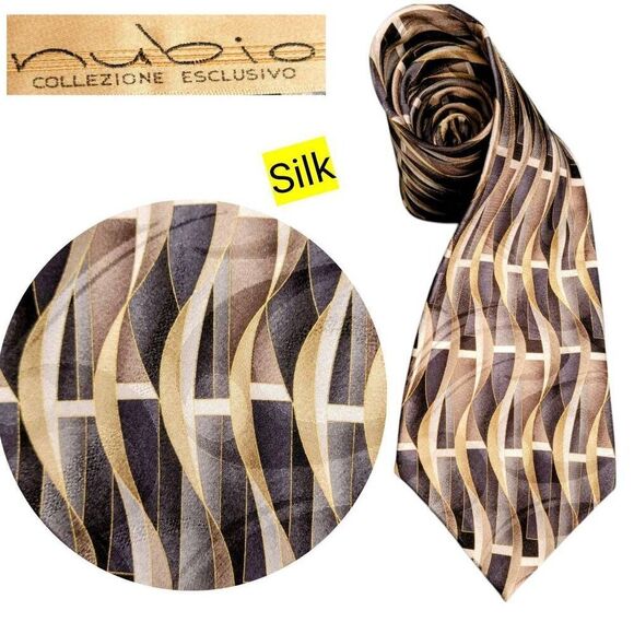 Tie Silk Neutral Colors Nubio Business Professional or Dress Necktie - Picture 1 of 7